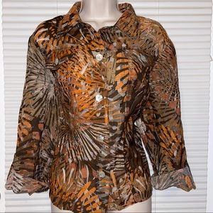 Ruby Rd. Jacket / Blouse Button Down Top